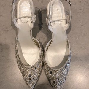Rene Caovilla Embellished Satin Slingback pumps